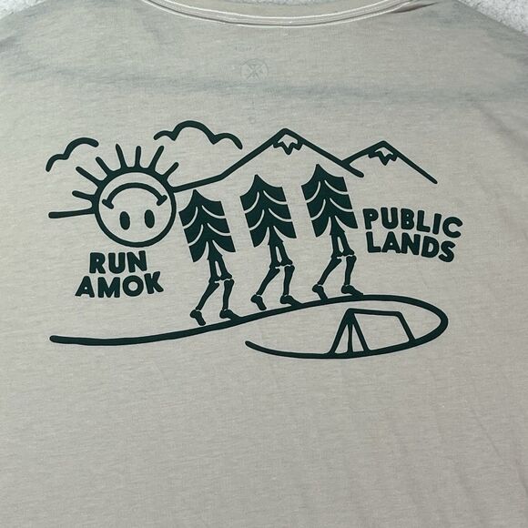 Roark Run Amok with Public Lands Mathis SS  t shirt size Large NATURAL color $55 - Picture 2 of 5